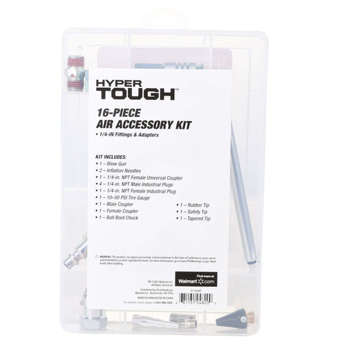 Hyper Tough 16-Piece Portable Steel Accessory Kit for Air Compressors, 41-226HT, Assembled Product Weight: 0.788lbs EasyOptionXY LLC