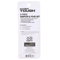 Hyper Tough Red Aluminum Universal Air Coupler & Plug Set 5 Piece, 13-205RHT, Weight: 0.15lbs EasyOptionXY LLC