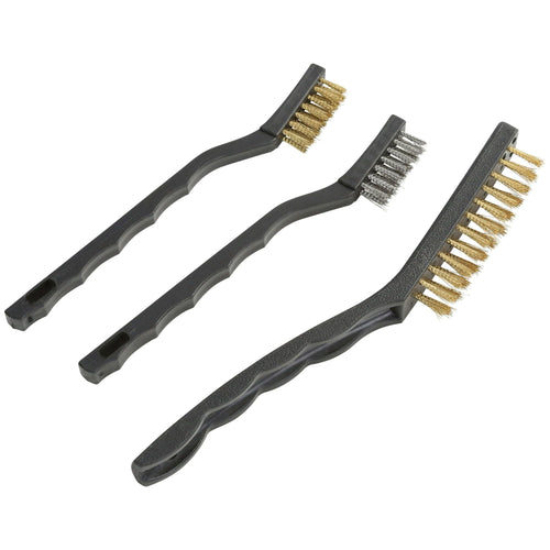 Hyper Tough 3-Piece Wire Brush Set for Utility Cleaning, Brass and Stainless Steel Brushes EasyOptionXY LLC