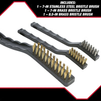 Hyper Tough 3-Piece Wire Brush Set for Utility Cleaning, Brass and Stainless Steel Brushes EasyOptionXY LLC