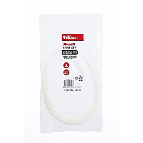 Hyper Tough 36inch Cable Tie Natural 5Pcs EasyOptionXY LLC