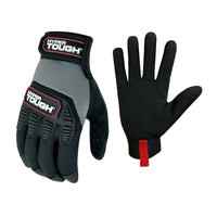 Hyper Tough Heavy Duty Impact Gloves, Black Red and Gray, Polyester, Men's Extra Large, 1 Pair EasyOptionXY LLC
