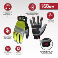 Hyper Tough Safety Pro Work Glove, Synthetic Leather, Touchscreen, Size Large, HT88852-23 EasyOptionXY LLC