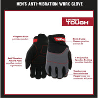 Hyper Tough Anti-Vibration Men's Work Glove - Size XL EasyOptionXY LLC