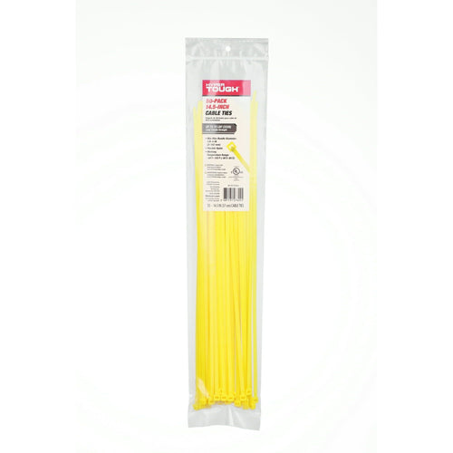 Hyper Tough 14.5 inch 75lb Yellow Cable Ties 50 Count EasyOptionXY LLC