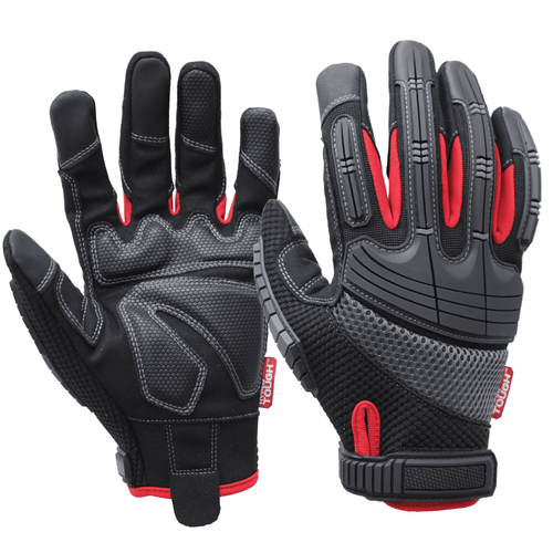 Hyper Tough High Performance Black Synthetic Leather Mechanic Gloves, Men's Medium, 1pair EasyOptionXY LLC