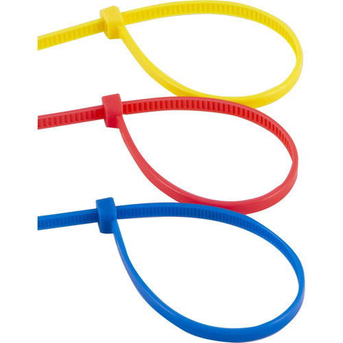Hyper Tough 4in. Assorted Color Zip Ties 100 Pack, 18lb. Tensile Strength, Nylon Mount Cable Ties, Resealable Bag, 38100 EasyOptionXY LLC