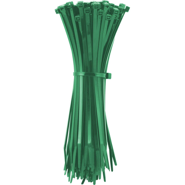 Hyper Tough 8in. Green Zip Ties 100 Pack, 75lb. Tensile Strength, Nylon Mount Cable Ties, Resealable Bag, 38103 EasyOptionXY LLC