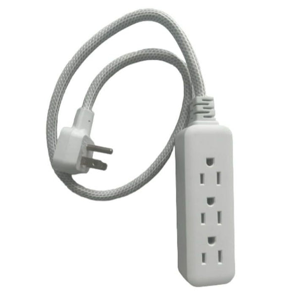 Hyper Tough Indoor 3-Outlet 2ft , White EasyOptionXY LLC