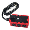 Hyper Tough Outdoor 6-Outlet 6ft Extension Cord Hub, Red/Black EasyOptionXY LLC