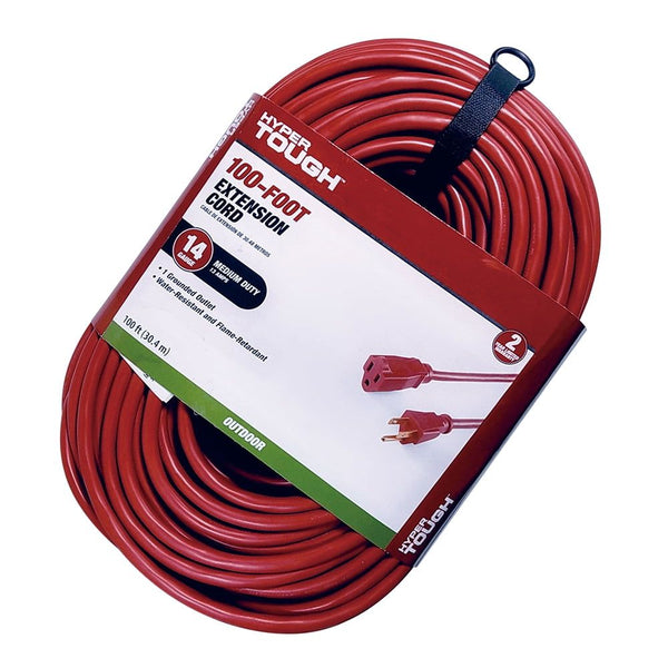 Hyper Tough 100FT 14AWG 3 Prong Red for Indoor and Outdoor Use Extension Cord, 13 amps EasyOptionXY LLC