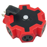 Hyper Tough 5-Outlet Outdoor Extension Cord Power Adapter with Safety Cover, 15 Amps, Red/Black EasyOptionXY LLC