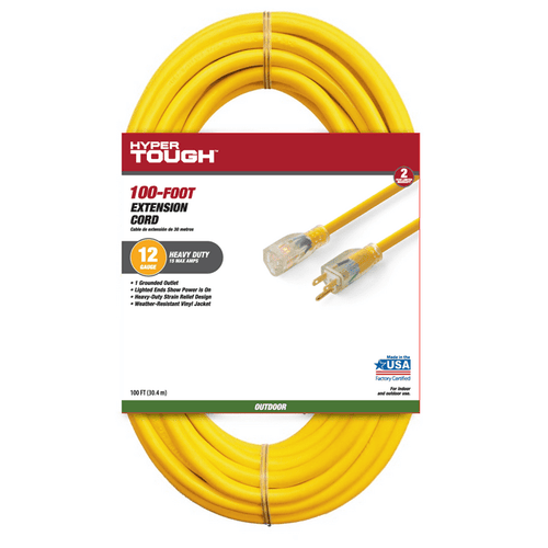 Hyper Tough 12/3 Heavy Duty 100-foot Extension Cords EasyOptionXY LLC