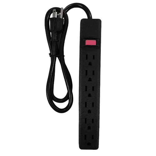 Hyper Tough 6 Outlets Power Strip with 2.5 ft Cord,15A, 125V,Black EasyOptionXY LLC