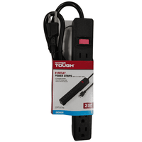 Hyper Tough 6 Outlets Power Strip with 2.5 ft Cord,15A, 125V,Black EasyOptionXY LLC