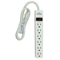 Hyper Tough 6-Outlet Surge Strip with 2.5 ft Cords 500-Joule Protection, White EasyOptionXY LLC