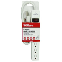 Hyper Tough 6-Outlet Surge Strip with 2.5 ft Cords 500-Joule Protection, White EasyOptionXY LLC