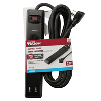 Hyper Tough Indoor 4-Outlet 10ft Surge Protector 900 Joule Protection with 2 USB Ports, Black EasyOptionXY LLC