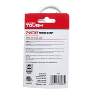 Hyper Tough 3 Outlets Power Strip with 6 Awg 1Ft. Cord, White Color, 125V, 13A EasyOptionXY LLC