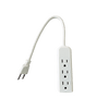 Hyper Tough 3 Outlets Power Strip with 6 Awg 1Ft. Cord, White Color, 125V, 13A EasyOptionXY LLC