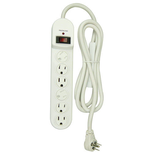 Hyper Tough 6 Outlet 6ft Surge 900-Joule Protection with Glossy White EasyOptionXY LLC