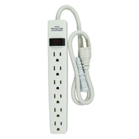 Hyper Tough 2 Pack 6-Outlet Surge Protector with 2.5 ft Cords 500-Joule, White EasyOptionXY LLC