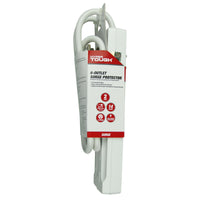 Hyper Tough 2 Pack 6-Outlet Surge Protector with 2.5 ft Cords 500-Joule, White EasyOptionXY LLC