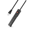 Hyper Tough Indoor 6-Outlet Power Strip with 8ft Cord, 15A,125V, Black EasyOptionXY LLC