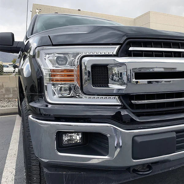 AlphaRex 18-20 Ford F150 LUXX-Series LED Projector Headlights Chrome