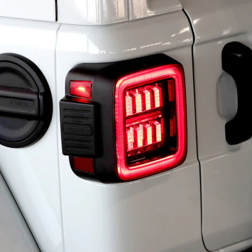 AlphaRex 18-23 Jeep Wrangler JL NOVA Prismatic LED Taillights Alpha-Black OffRoadUSA.com