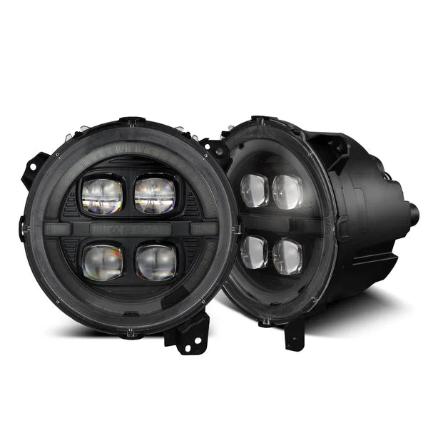 AlphaRex 18-25 Jeep Wrangler JL/Gladiator JT NOVA-Series LED Projector Headlights Alpha-Black OffRoadUSA.com