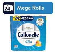 Cottonelle Ultra Clean Toilet Paper, 24 Mega Rolls EasyOptionXY LLC