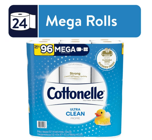 Cottonelle Ultra Clean Toilet Paper, 24 Mega Rolls EasyOptionXY LLC
