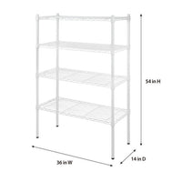 Hyper Tough 4-Tier Wire Shelf Unit, White, Garage Storage, Storage Rack, Adult EasyOptionXY LLC