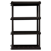 Hyper Tough Large 4-Tier Plastic Storage Unit, W36 x D18 x H56" Interlocking Multipurpose Home Storage Racks Organizer, Black EasyOptionXY LLC