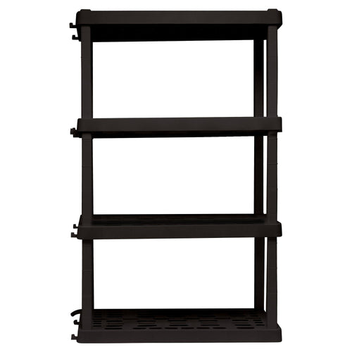 Hyper Tough Large 4-Tier Plastic Storage Unit, W36 x D18 x H56" Interlocking Multipurpose Home Storage Racks Organizer, Black EasyOptionXY LLC