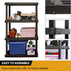 Hyper Tough Large 4-Tier Plastic Storage Unit, W36 x D18 x H56" Interlocking Multipurpose Home Storage Racks Organizer, Black EasyOptionXY LLC