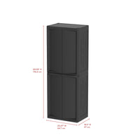 Hyper Tough Plastic 4-Shelf Garage Storage Utility Cabinet, Black Finish, HT-4SHFF-CABT Model, Black EasyOptionXY LLC
