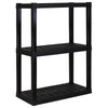Hyper Tough 3-Tier Plastic Shelves, W30 x D14 x H39" Multipurpose Garage Shelf Organizer, Black EasyOptionXY LLC