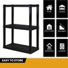 Hyper Tough 3-Tier Plastic Shelves, W30 x D14 x H39" Multipurpose Garage Shelf Organizer, Black EasyOptionXY LLC