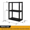 Hyper Tough 3-Tier Plastic Shelves, W30 x D14 x H39" Multipurpose Garage Shelf Organizer, Black EasyOptionXY LLC