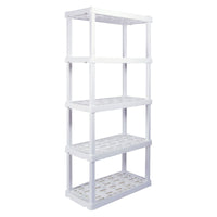 Hyper Tough 74" H x 18" D x 36" W 5 Shelf Plastic Garage Shelves, Storage Shelving, White 750 lbs Capacity EasyOptionXY LLC