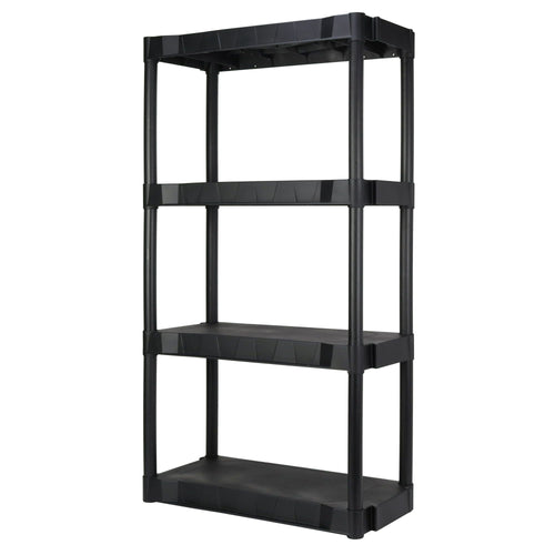 Hyper Tough Black Plastic 4-Tier 56.2" H x 30"" W x 13.8" D, 280lb Total Capacity EasyOptionXY LLC