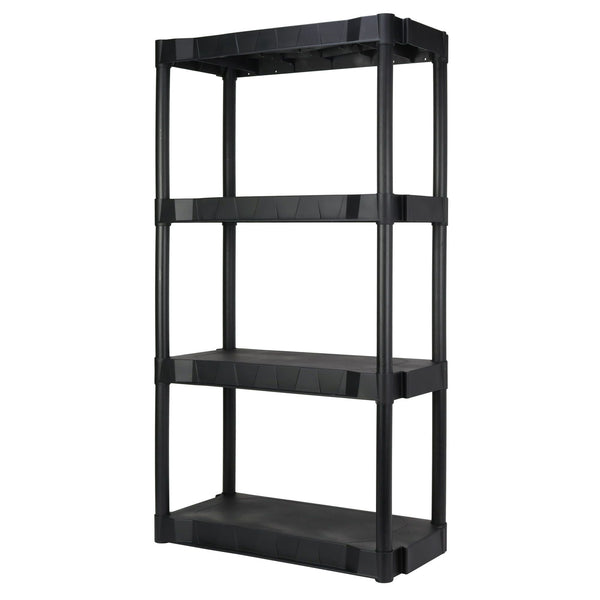 Hyper Tough Black Plastic 4-Tier 56.2" H x 30"" W x 13.8" D, 280lb Total Capacity EasyOptionXY LLC