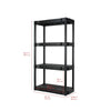 Hyper Tough Black Plastic 4-Tier 56.2" H x 30"" W x 13.8" D, 280lb Total Capacity EasyOptionXY LLC