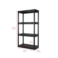 Hyper Tough Black Plastic 4-Tier 56.2" H x 30"" W x 13.8" D, 280lb Total Capacity EasyOptionXY LLC