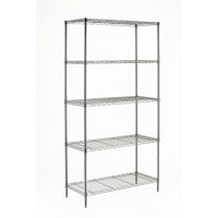 Hyper Tough Chrome Wire Shelf 5-Tier 72" H x 36" W x 16" D, 1750lb Total Capacity EasyOptionXY LLC