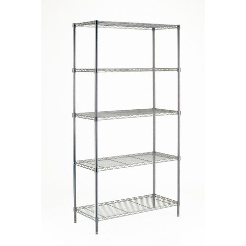 Hyper Tough Chrome Wire Shelf 5-Tier 72" H x 36" W x 16" D, 1750lb Total Capacity EasyOptionXY LLC