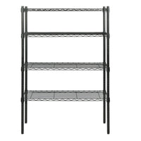Hyper Tough 4 Tier Wire Shelf Unit, Black, 1400 lb. Capacity EasyOptionXY LLC
