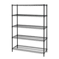 Hyper Tough Black Wire Shelf 5-Tier Heavy Duty 72"H x 48"W x 16"D, 3000lb Total Capacity EasyOptionXY LLC